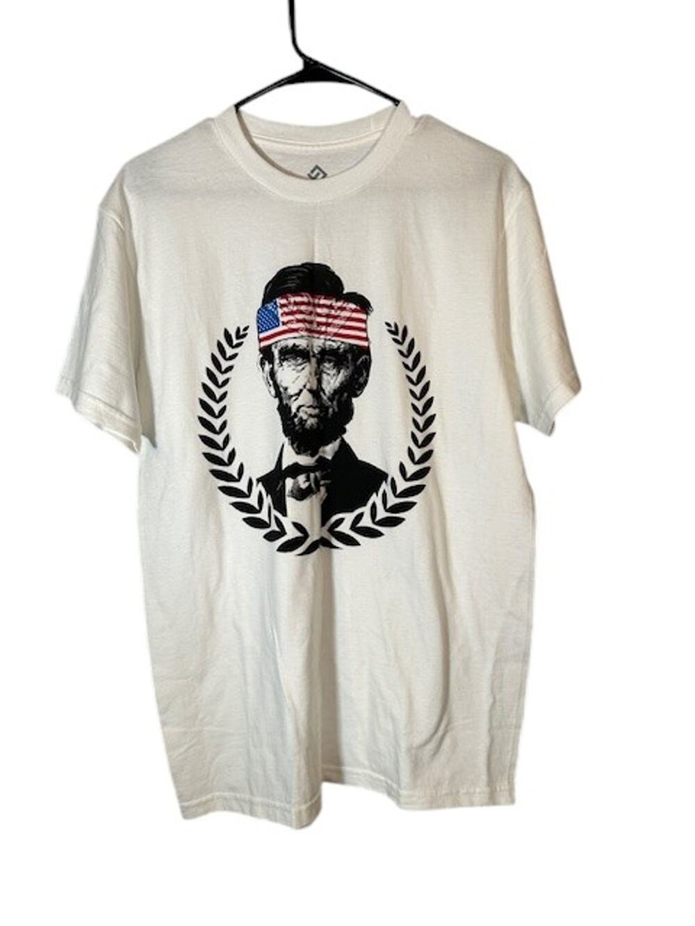 H3 Sportgear Abraham Lincoln American Flag Patriotic T-Shirt Men Sz M